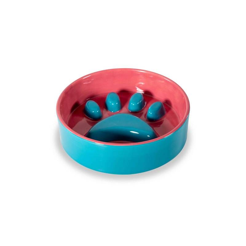 Pfotenschale Rot & Blau Keramik, 16 cm